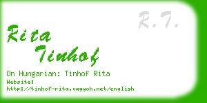 rita tinhof business card